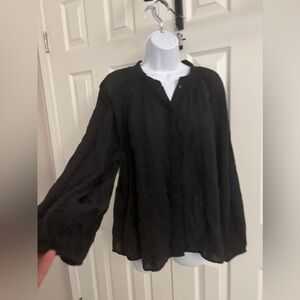 Universal thread Black Lightweight Peasant Blouse